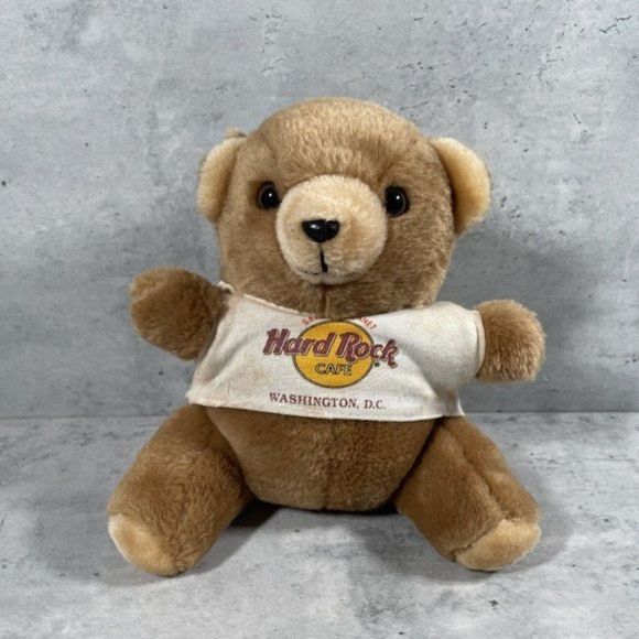Vtg 90s Hard Rock Cafe Washington DC Teddy Bear Save the Planet Souvenir Plush - Picture 2 of 8